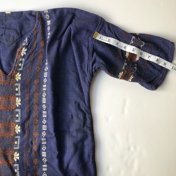 Embroidered Guatemalan Aztec Print Shirt. 100% Cotton, size XL. - Picture 5 of 8